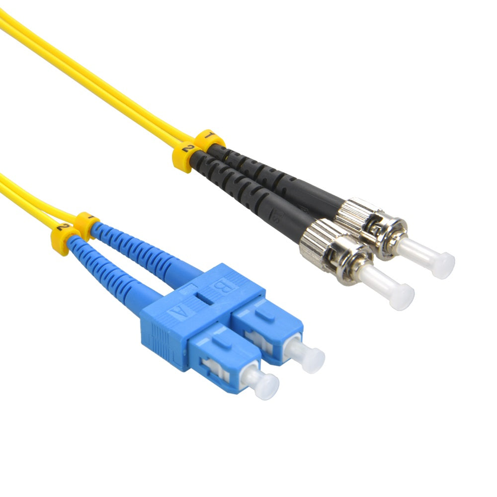 ST/UPC-SC/UPC Singlemode Duplex OFNR 2.0mm Fiber Optic Patch Cable ST/UPC-SC/UPC Singlemode Duplex OFNR 2.0mm Fiber Optic Patch Cable